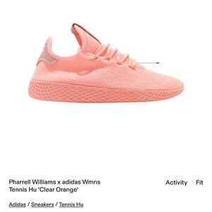 RARE Pharrell Williams x adidas Tennis Hu 'Clear Orange' pink trainers